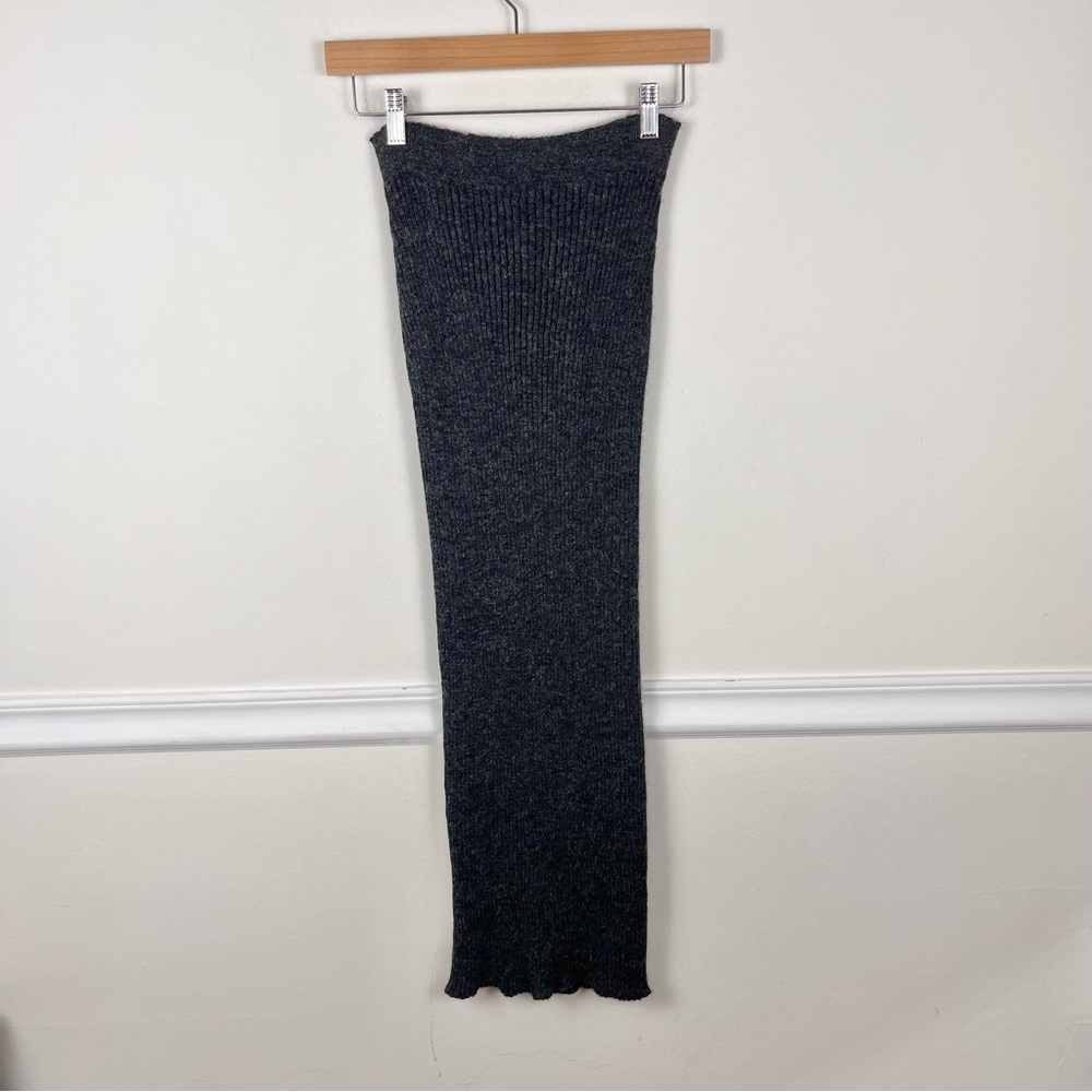 ACNE STUDIOS Randa Alpaca Wool Gray Ribbed Midi Skirt Size M - Picture 4 of 10